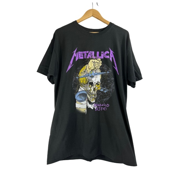 Other - Metallica Metal Black Damaged Justice Over Sized Band T Shirt Size Small/Medium.